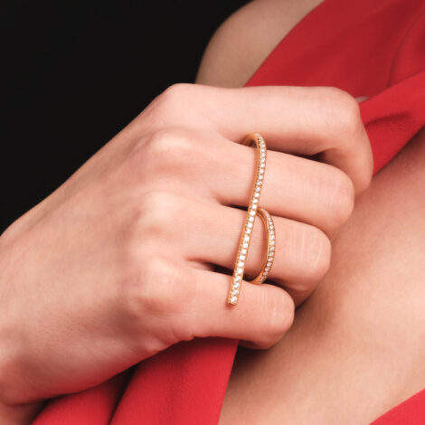 S Diamond Ring Gold 18K